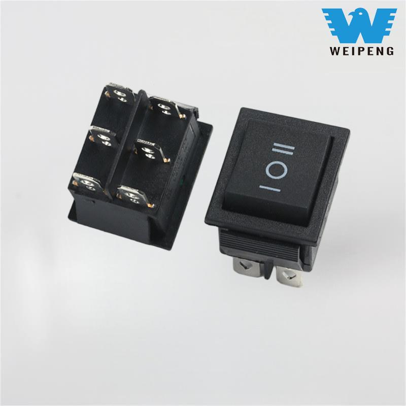 KCD4 Black kolískový spínač 31*25mm 16A 250V