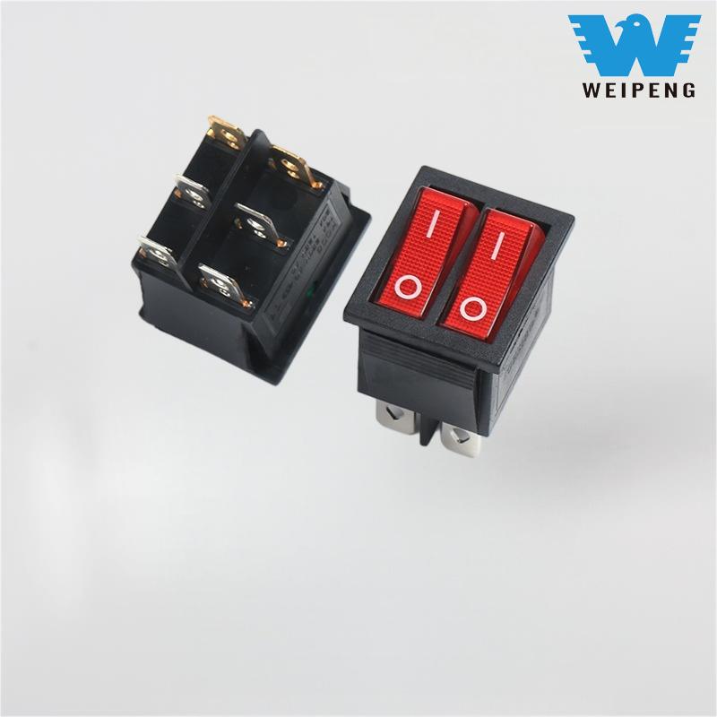 KCD4 Double Red Rocker Switch with Light