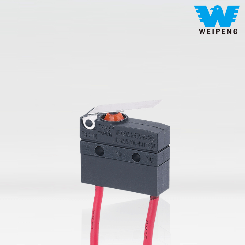 Vodotesný mikrospínač s vodičmi pre motor vodného čerpadla